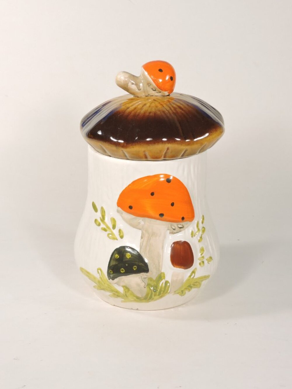 Vintage Merry Mushroom Ceramic Cookie Jar - Sears - Smaller Size 7 1/2" Tall